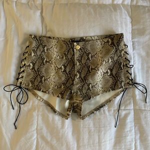 Snake skin shorts